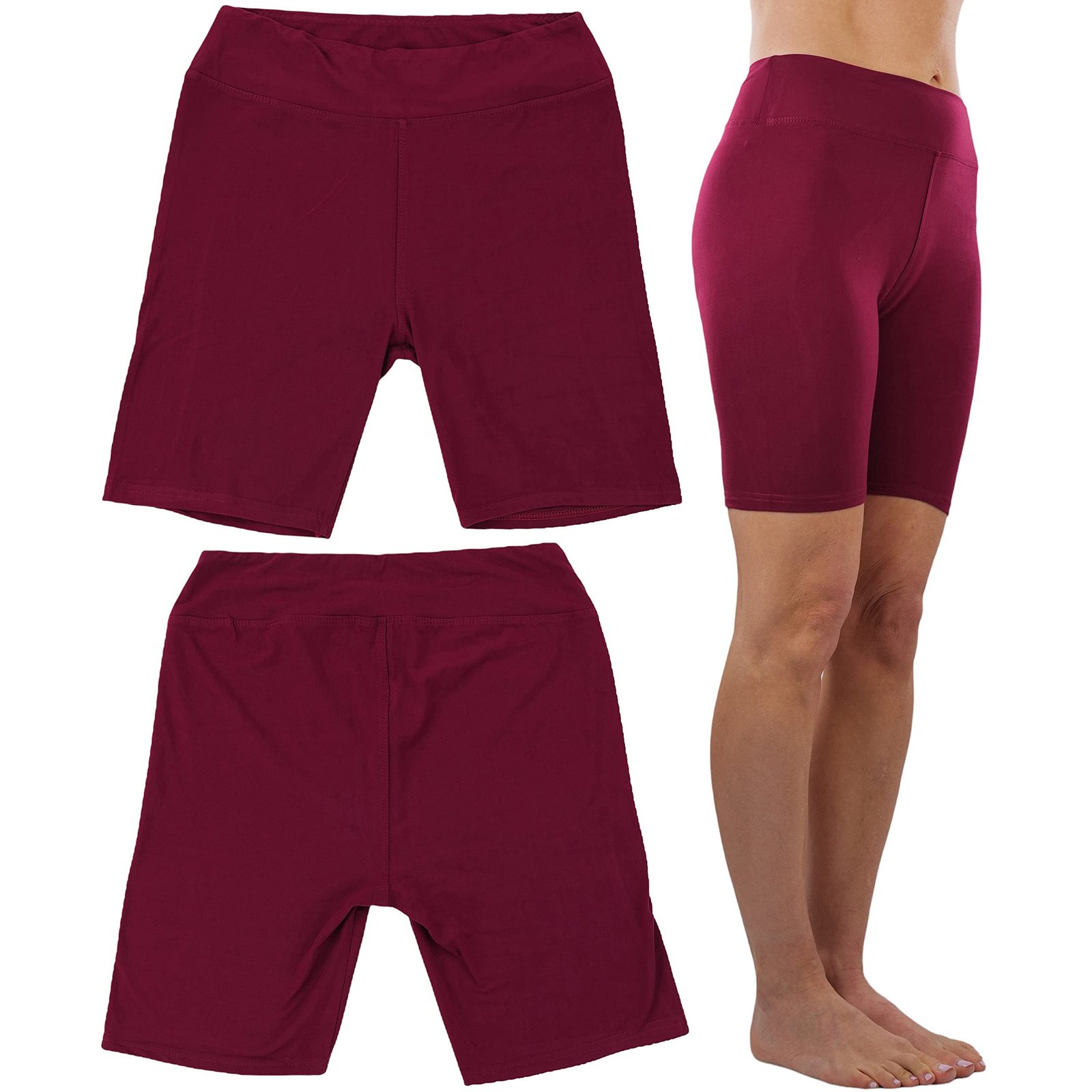 4-Pack: ToBeInStyle Women's Mid Thigh Length High Waisted Stretchy Microfiber Leggings - Bilde 7