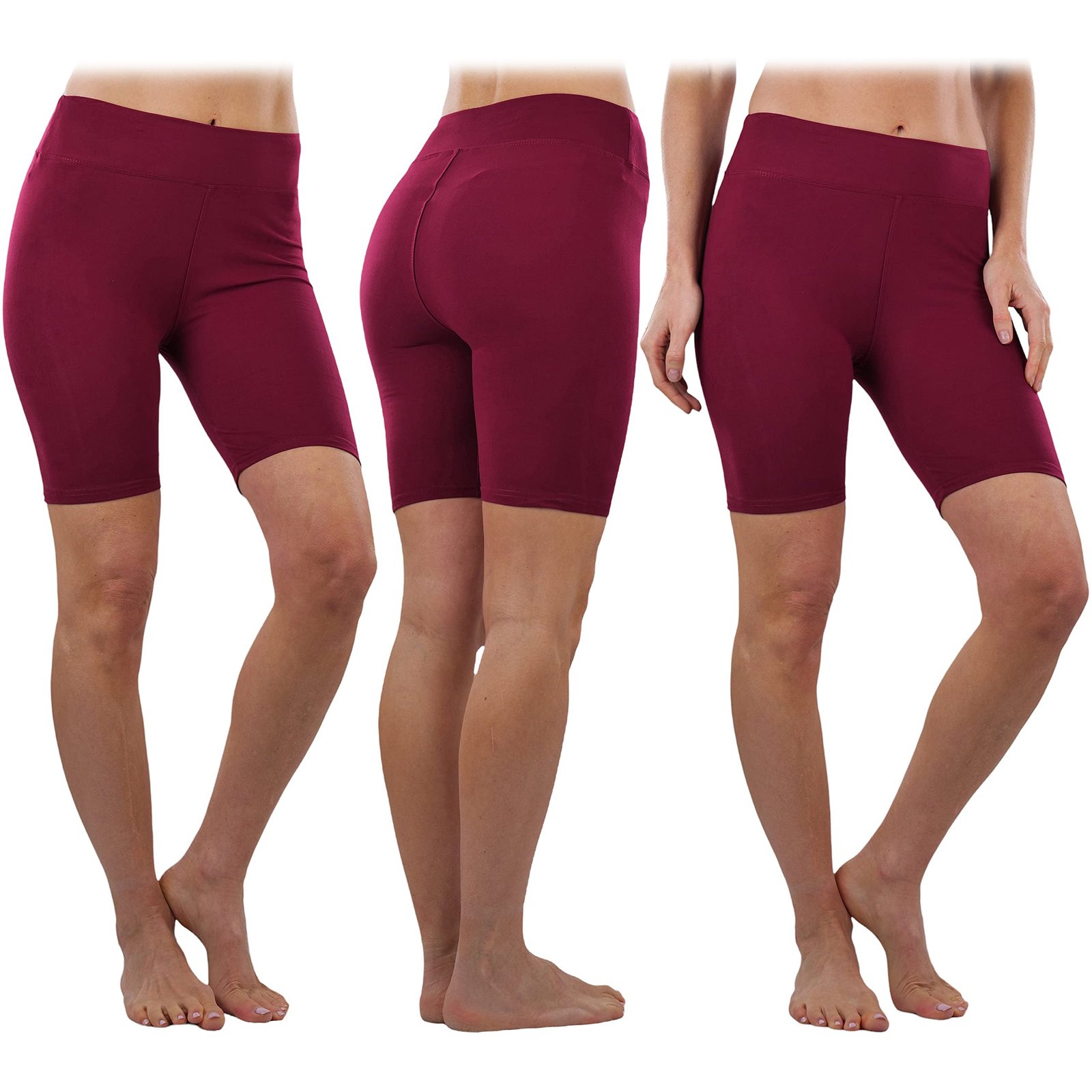 4-Pack: ToBeInStyle Women's Mid Thigh Length High Waisted Stretchy Microfiber Leggings - Bilde 9