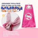 4-Piece: Kids Dress Up Superhero Capes Set and Slap Bracelets for Girls - Image 3