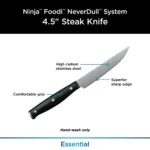 4-Piece Set: Ninja Foodi Never Dull Essential Steel Steak Knife Set, K12004 - Image 6
