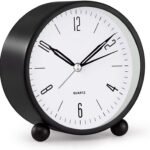 4" Super Silent Non Ticking Analog Alarm Clock with Night Light - Bilde 4