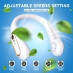 5 Speeds Adjustable USB Rechargeable Battery Powered Personal Neck Fan - Bilde 4