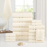 18-Piece: Bibb Home Zero Twist Egyptian Cotton Towel Set - Image 6