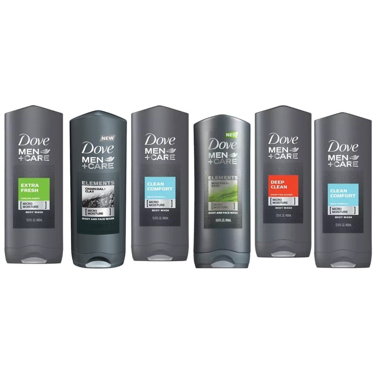 6-Pack: Dove Men Shower Gel 400ml (Assorted Scents)