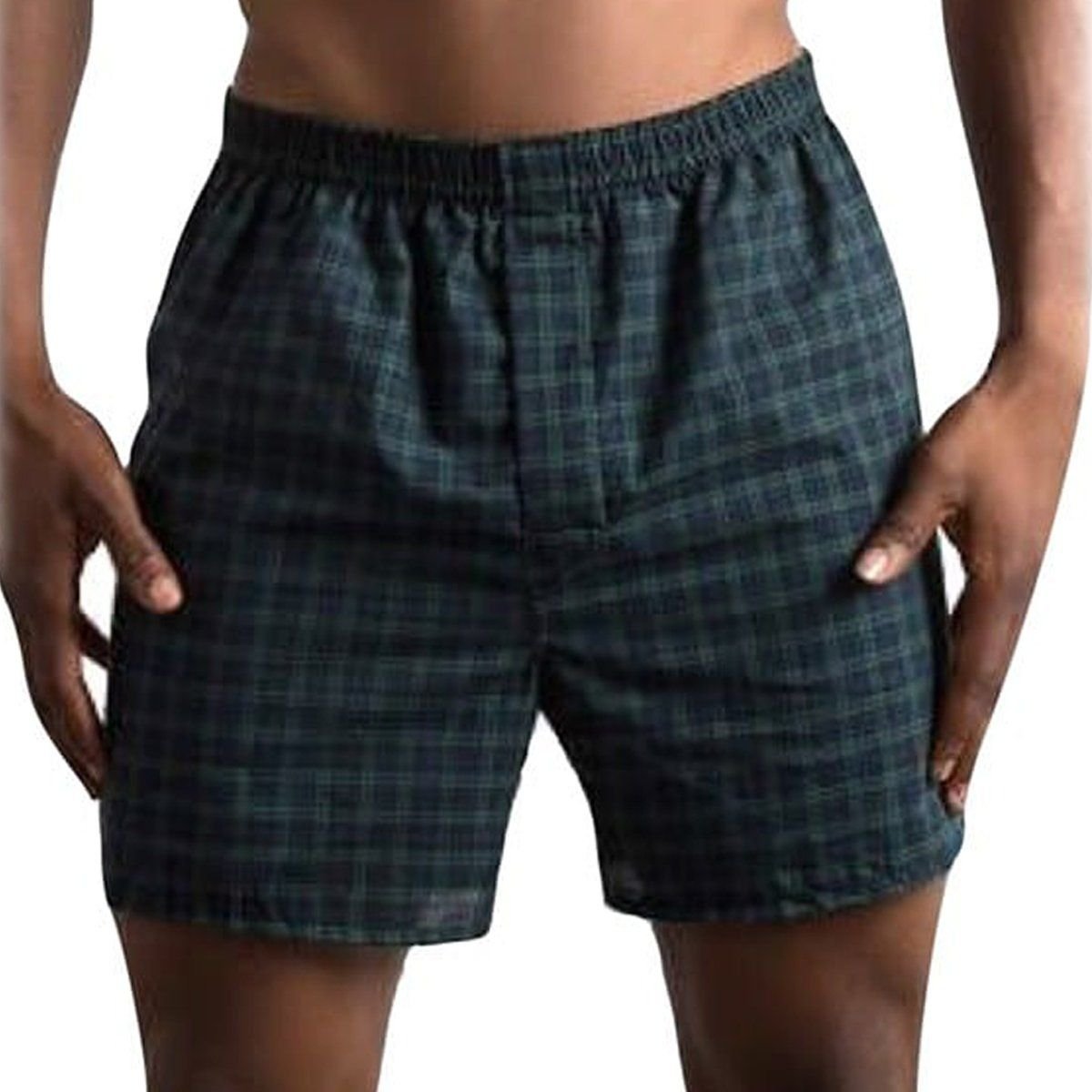 6-Pack: Men's Plaid Premium Cotton Woven Boxer Shorts - Image 3