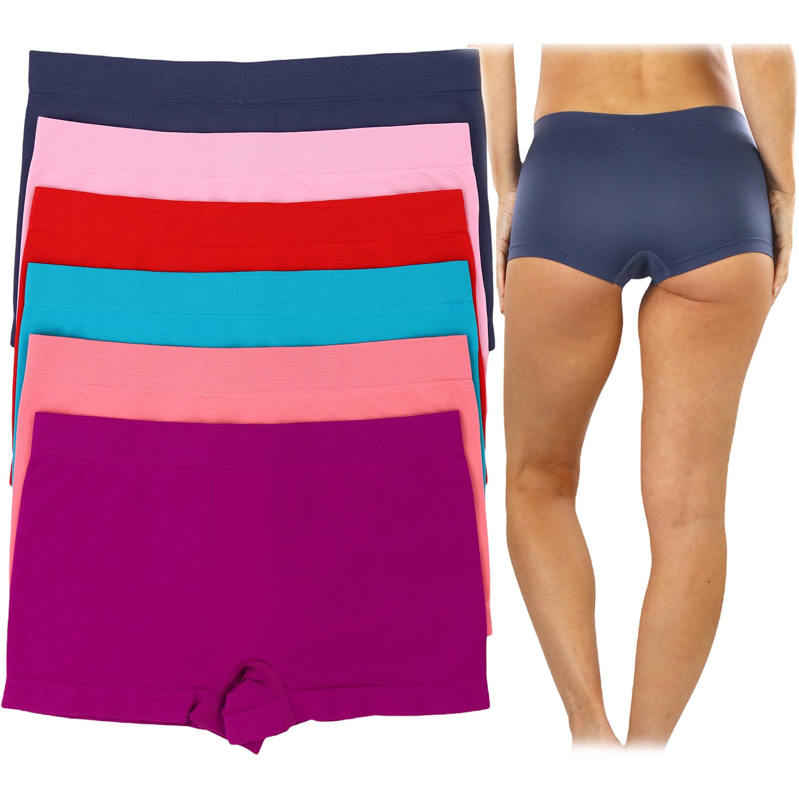 6-Pack: ToBeInStyle Women's Stretch Boyshort Panties - Bilde 14