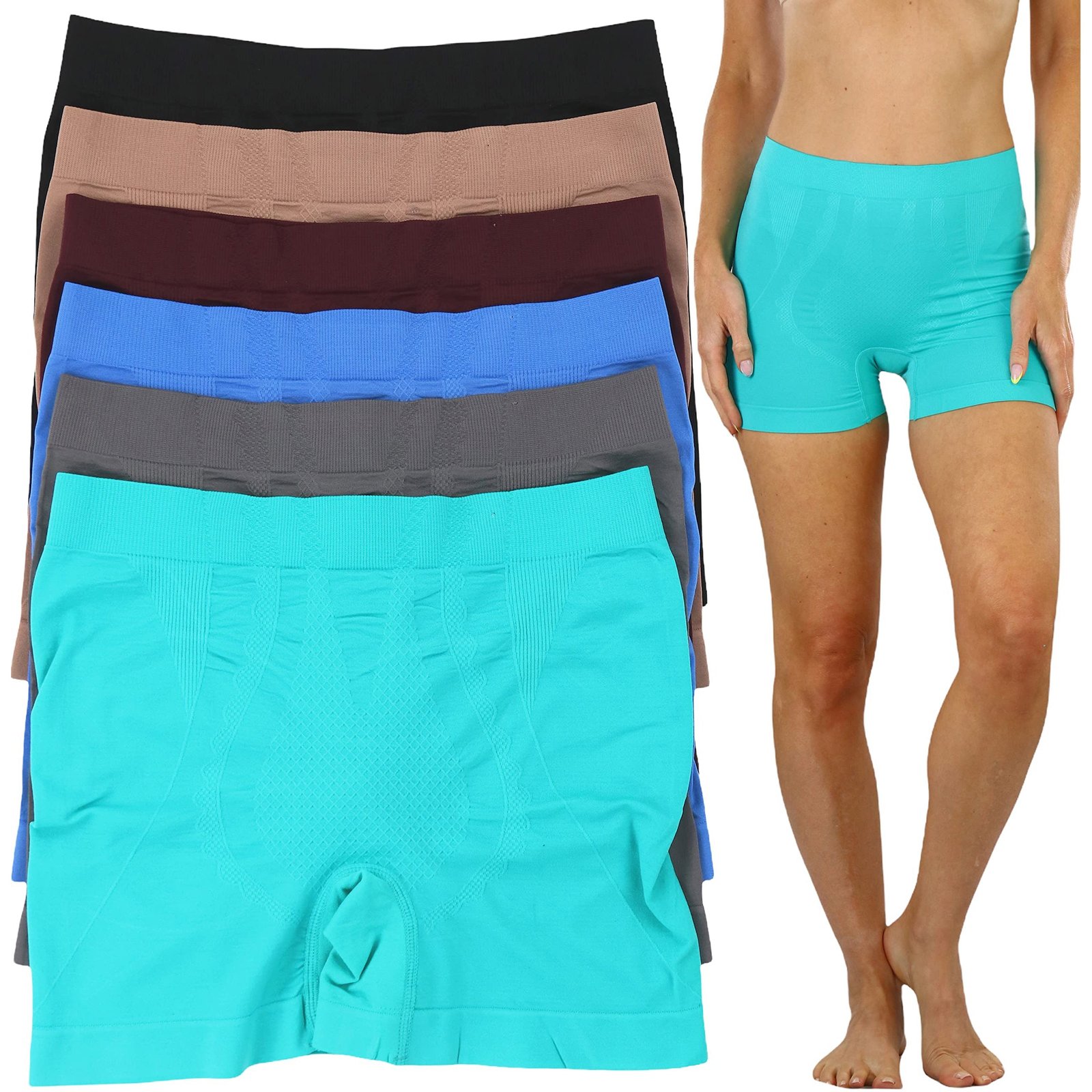 6-Pack: ToBeInStyle Women's Stretch Boyshort Panties