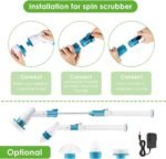 Electric Spin Scrubber Cordless Scrubber Brush with Long Handle - Bilde 3
