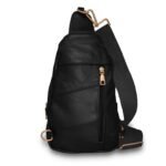 Real Leather Solid Strap Shoulder Sling Bag - Bilde 7