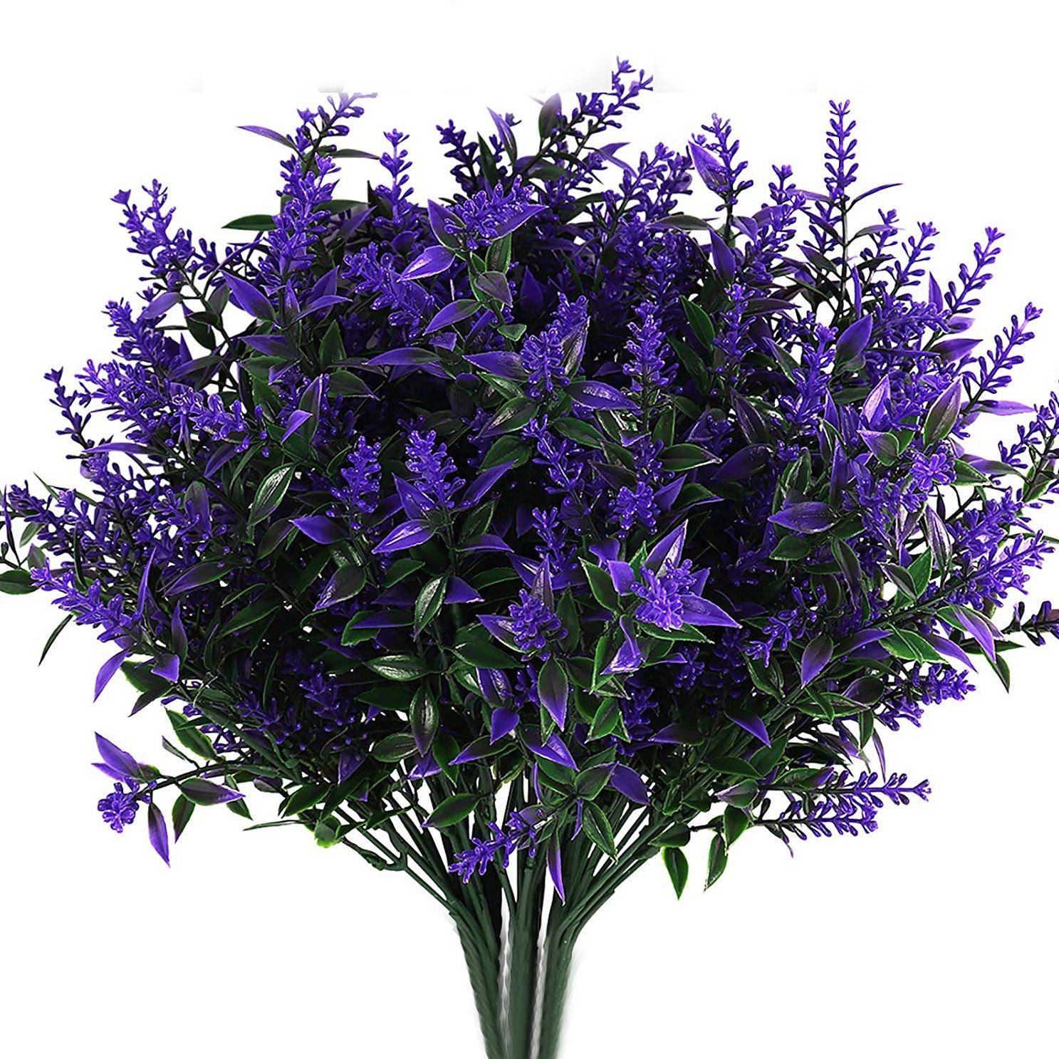 8 Bundles Artificial Lavender Plastic Flower Decorations - Bilde 3