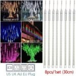 8-Pieces: Waterproof LED Meteor Shower Rain Lights - Bilde 4