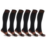 6-Pairs: Unisex Copper-Infused Knee High Compression Socks - Image 2