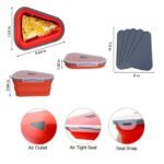 Collapsible Adjustable Reusable Pizza Storage Container with 5 Microwavable Serving Trays - Bilde 2