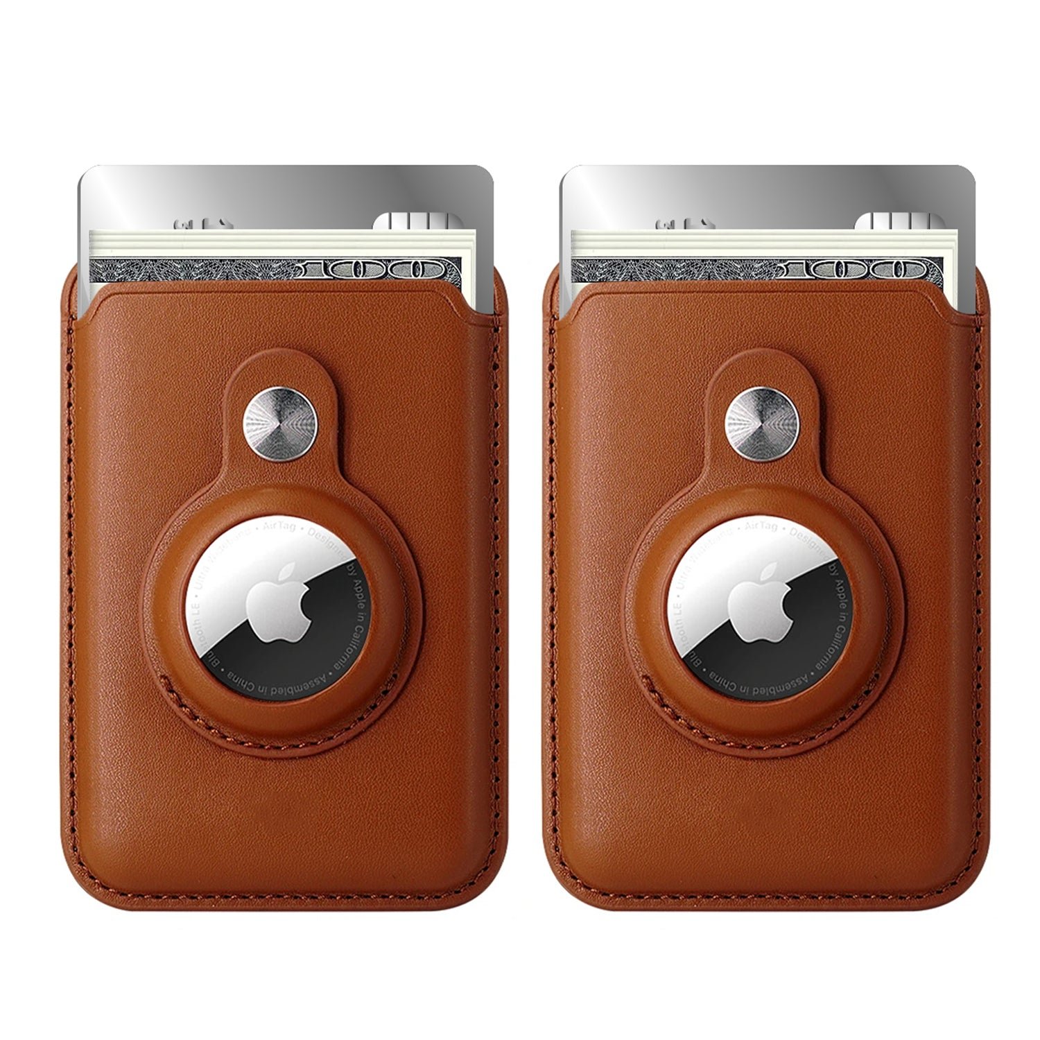 RFID Blocking Snap-On MagSafe Magnetic Card Wallet Holder Organizer With Built-In AirTag Pocket - Image 4