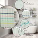 Royale Linens Double Brushed Microfber 1800 Thread Printed Shower Curtain - Image 17