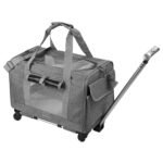 Airline Approved Rolling Pet Carrier with Telescopic Handle Shoulder Strap - Bilde 3