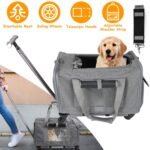 Airline Approved Rolling Pet Carrier with Telescopic Handle Shoulder Strap - Bilde 8