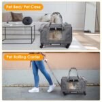 Airline Approved Rolling Pet Carrier with Telescopic Handle Shoulder Strap - Bilde 11