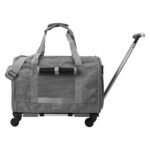 Airline Approved Rolling Pet Carrier with Telescopic Handle Shoulder Strap - Bilde 2