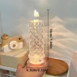 Battery-Powered LED Candle Lamp With Rose Pattern Refraction Halo Projection - Image 8