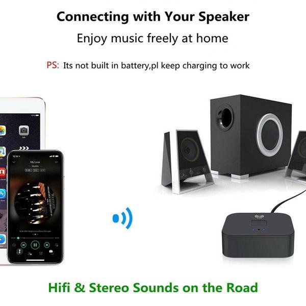 Black Wireless Bluetooth Receiver 5.0 aptX LL RCA NFC 3.5mm Jack Aux Audio Adapter - Image 7