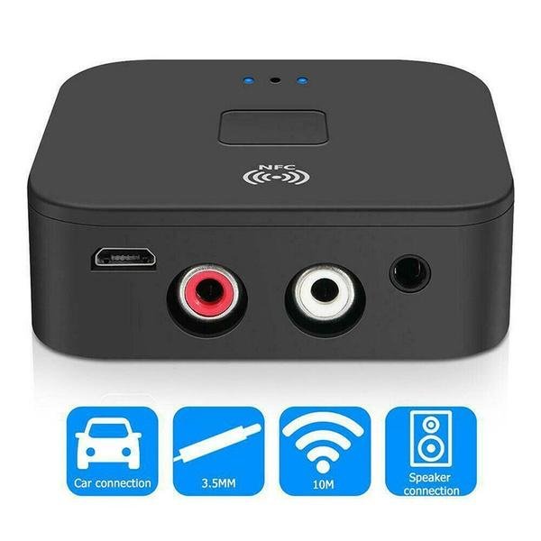 Black Wireless Bluetooth Receiver 5.0 aptX LL RCA NFC 3.5mm Jack Aux Audio Adapter - Image 6