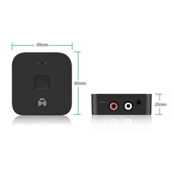 Black Wireless Bluetooth Receiver 5.0 aptX LL RCA NFC 3.5mm Jack Aux Audio Adapter - Image 3