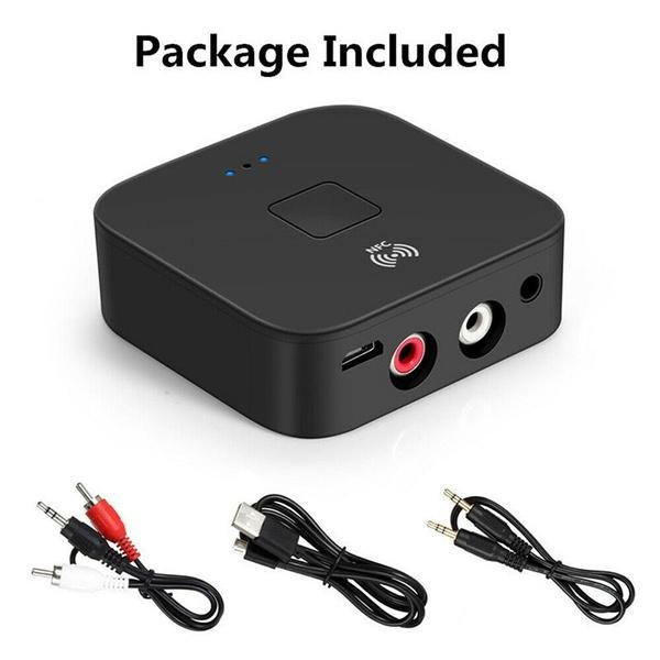 Black Wireless Bluetooth Receiver 5.0 aptX LL RCA NFC 3.5mm Jack Aux Audio Adapter - Image 4