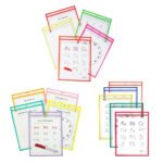 25-Pack: Reusable Dry Erase Pockets - Assorted Colors - Image 9