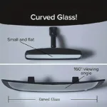 Car Wide Angle Rearview Mirror Curved Interior Large Field Of View Inside Mirror - Image 5
