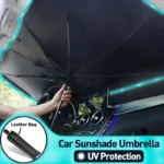 Car Windshield Sun Shade UV Rays and Heat Sun Visor Protector Foldable Reflector Umbrella - Bilde 6