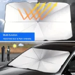 Car Windshield Sun Shade UV Rays and Heat Sun Visor Protector Foldable Reflector Umbrella - Bilde 4