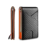 Carbon Fiber Rfid Men Wallets Bi-fold Vallet Billfold - Image 3