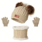 Children's Winter Knitted Wool Lining Warm Hat, Scarf, Glove Set For 2-5 Year Old Boys And Girls - Bilde 3