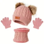Children's Winter Knitted Wool Lining Warm Hat, Scarf, Glove Set For 2-5 Year Old Boys And Girls - Bilde 4