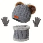 Children's Winter Knitted Wool Lining Warm Hat, Scarf, Glove Set For 2-5 Year Old Boys And Girls - Bilde 5