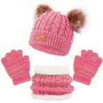 Children's Winter Knitted Wool Lining Warm Hat, Scarf, Glove Set For 2-5 Year Old Boys And Girls - Bilde 9