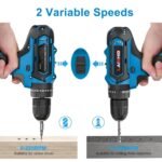 Cordless Drill Set with 2 Pieces 8V Batteries and Charger 2 Variable Speed 3/8In Keyless Chuck - Image 6