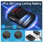 Cordless Drill Set with 2 Pieces 8V Batteries and Charger 2 Variable Speed 3/8In Keyless Chuck - Image 11