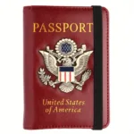 Creative Passport Holder Cover With 3D Metal Badge - Image 2