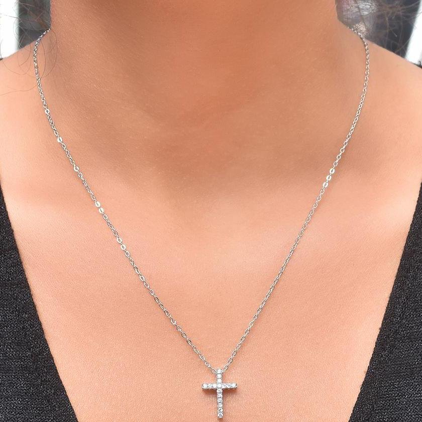 Crystal Cross Pendant Necklace