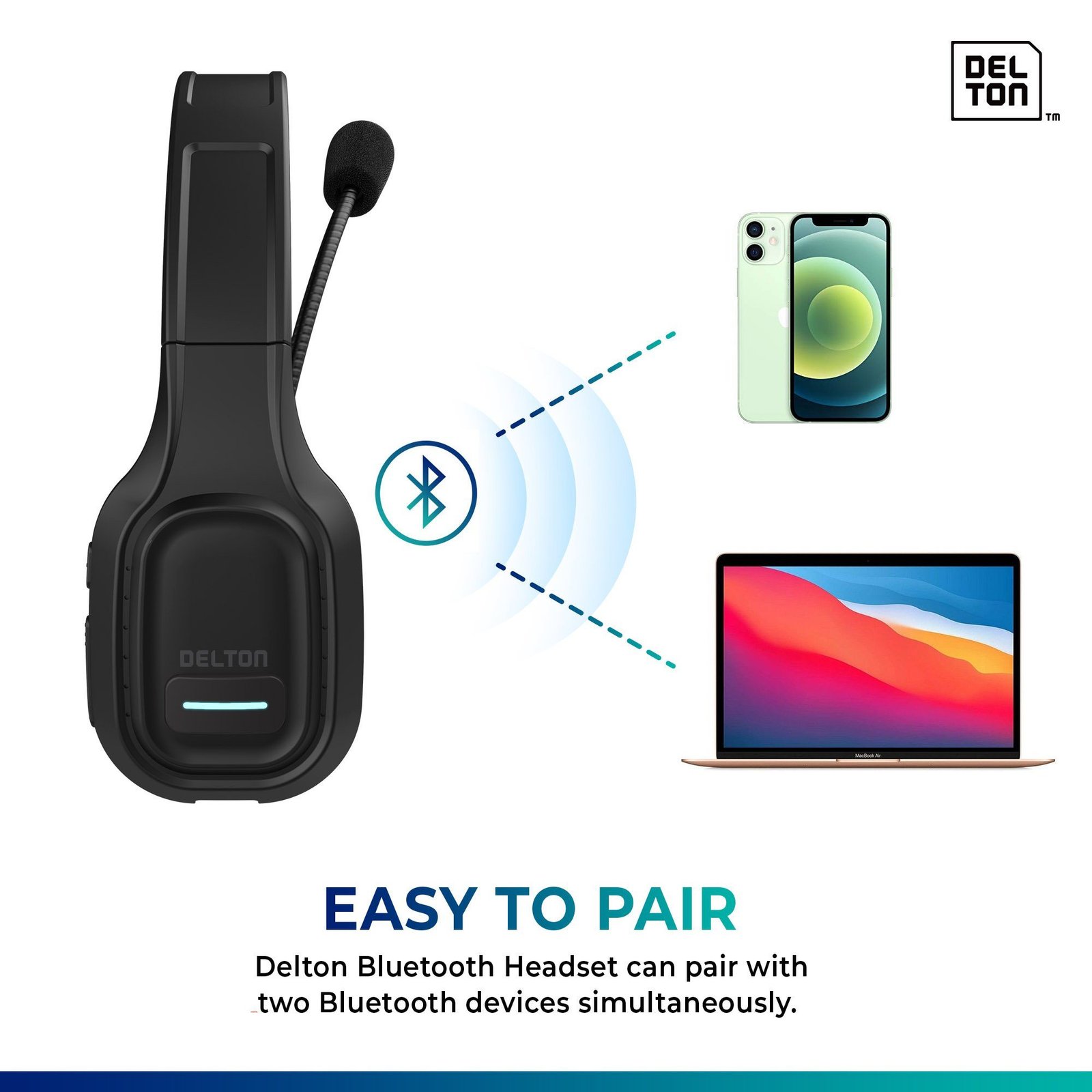 Delton Professional Wireless Computer Headset with Mic - Image 4