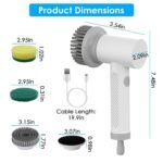 Electric Handheld Spin Scrubber Cordless Cleaning Brush with 2 Rotating Speeds - Bilde 11