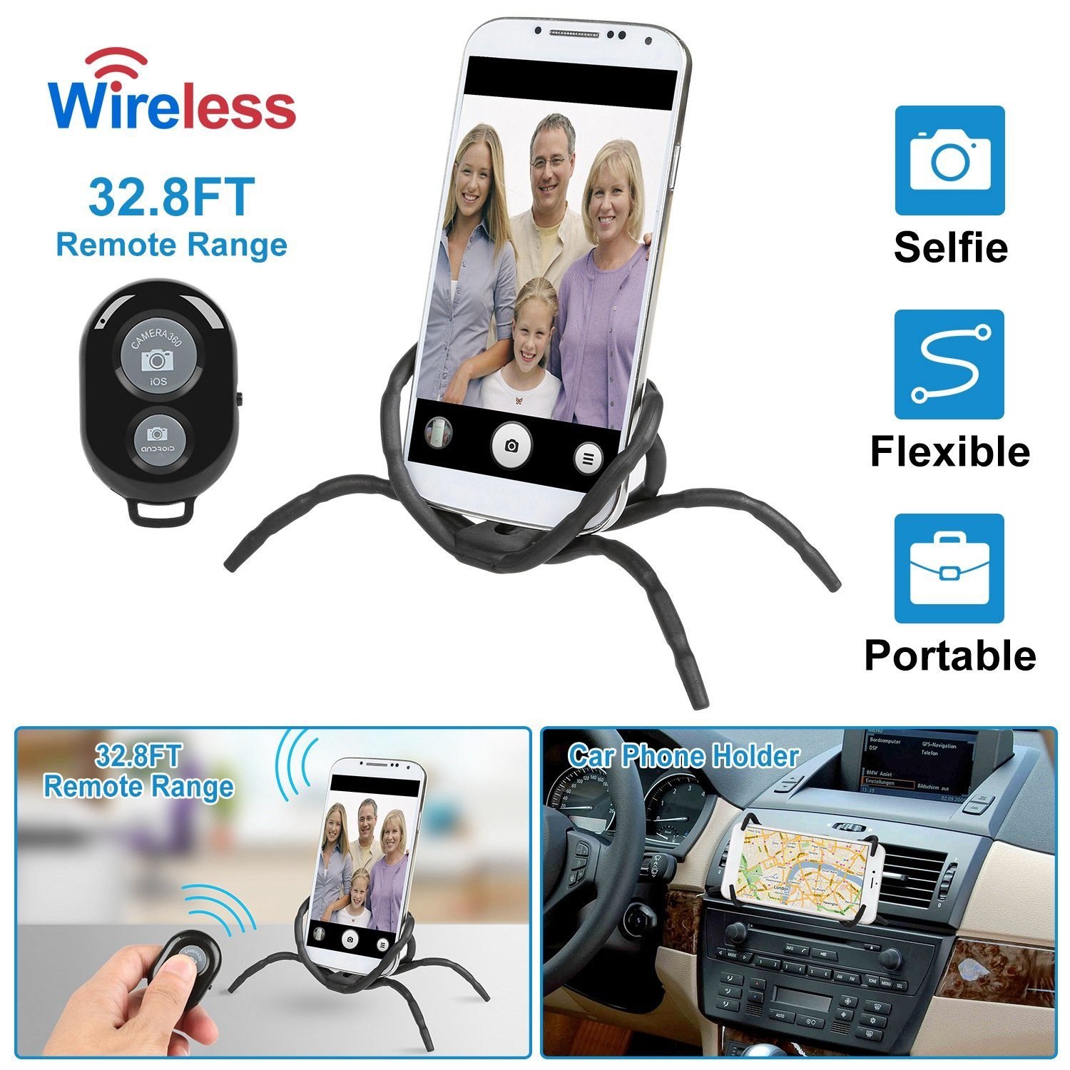 Flexible Spider Phone Stand Remote Cradle - Image 11