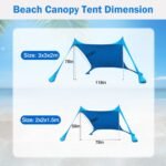 Foldable Beach Canopy Tent Collapsible Shade - Bilde 10