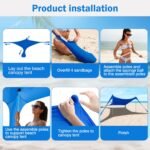 Foldable Beach Canopy Tent Collapsible Shade - Bilde 9