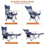 Foldable Camping Chair Heavy Duty Steel Lawn Chair with Reclining Backrest Angle - Image 6