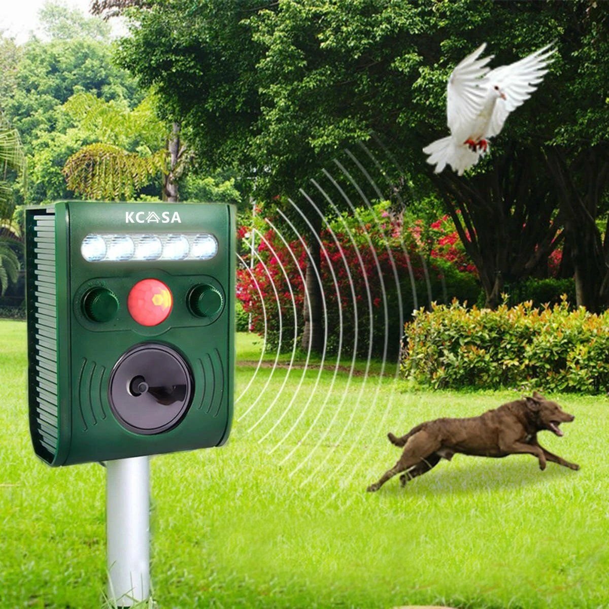Garden Ultrasonic PIR Sensor Solar Animal Dispeller