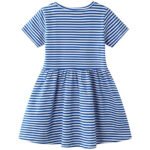 Girl's Cotton Casual Striped Jersey Dress - Bilde 6