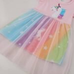 Girl's Cotton Casual Unicorn Dress - Bilde 4